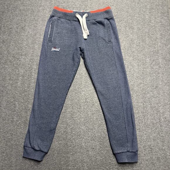 Superdry Orange Label Slim Fit Sweatpants Mens Medium Navy Blue Comfort - Picture 1 of 8